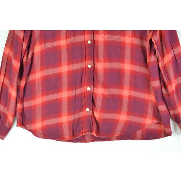 Gap + Pendleton Women's XL Red Plaid Boyfriend Shirt - Picture 3 of 12